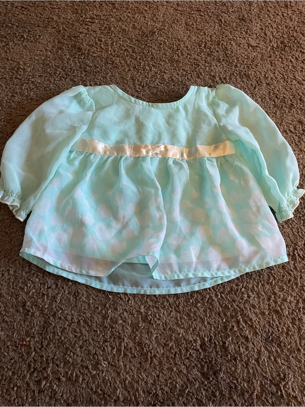 healthtex Mint Green Chiffon Baby Top with Satin Trim